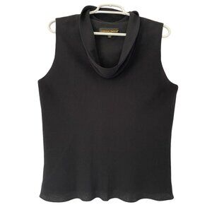 Donna Ricco, Sleeveless blouse, with casual neck design, for women, Black.